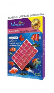VAQUARIA FROZEN BLOOD WORM FOOD 100GM (24 CUBES)