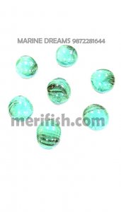 BLUE GREEN DOUBLE SHADE HALF ROUND GLASS STONES 1 KG